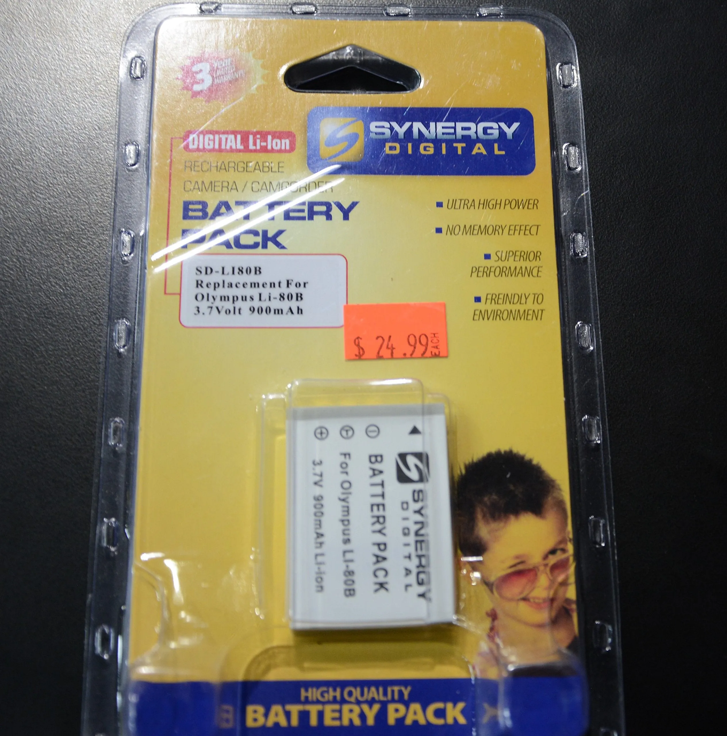 Synergy Digital Replacement Battery for a (Olympus Li-80B) 3.7Volt 900mAh