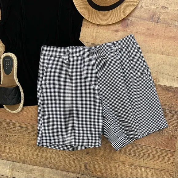 TALBOTS Gingham Plaid Shorts with Pockets