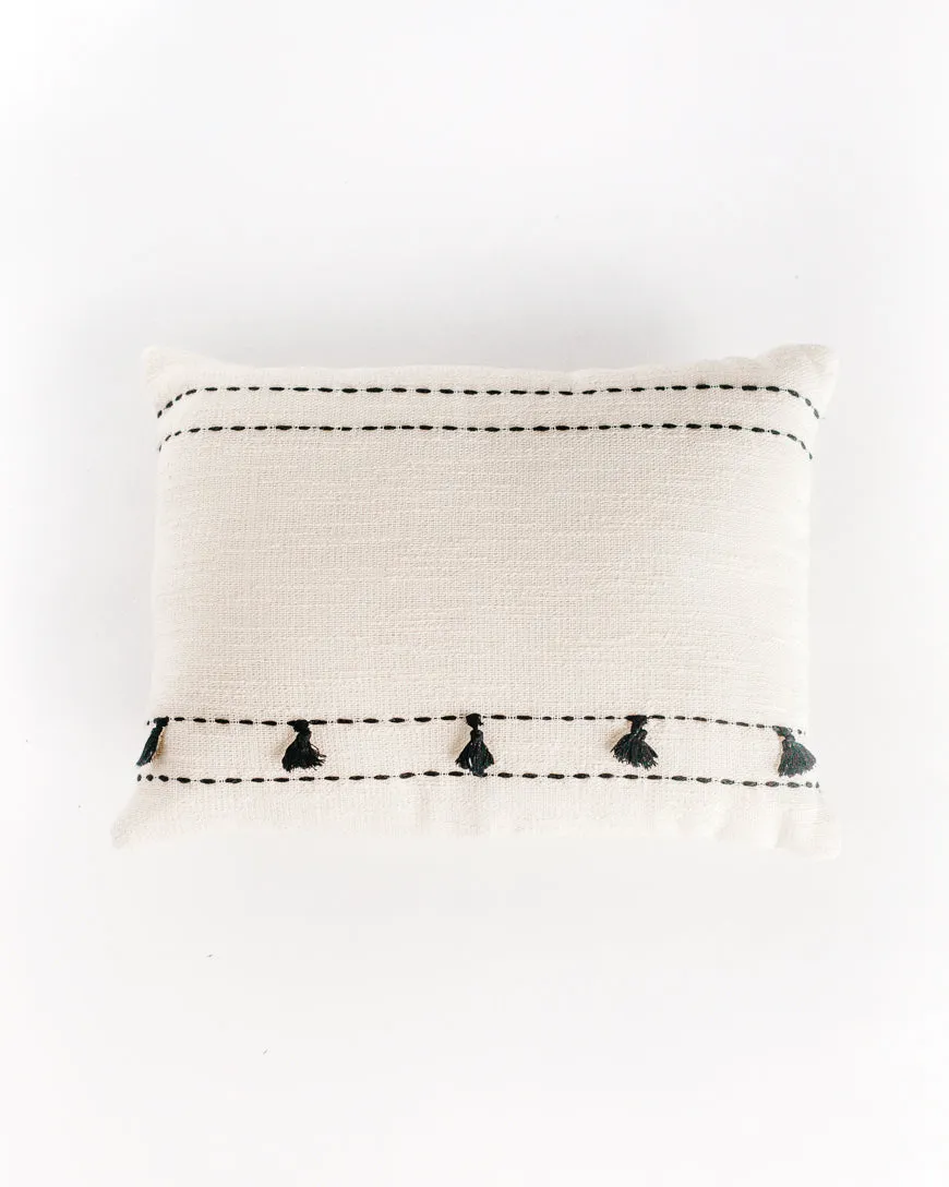 Tasseled Pillow 12" x 16" with zipper closure