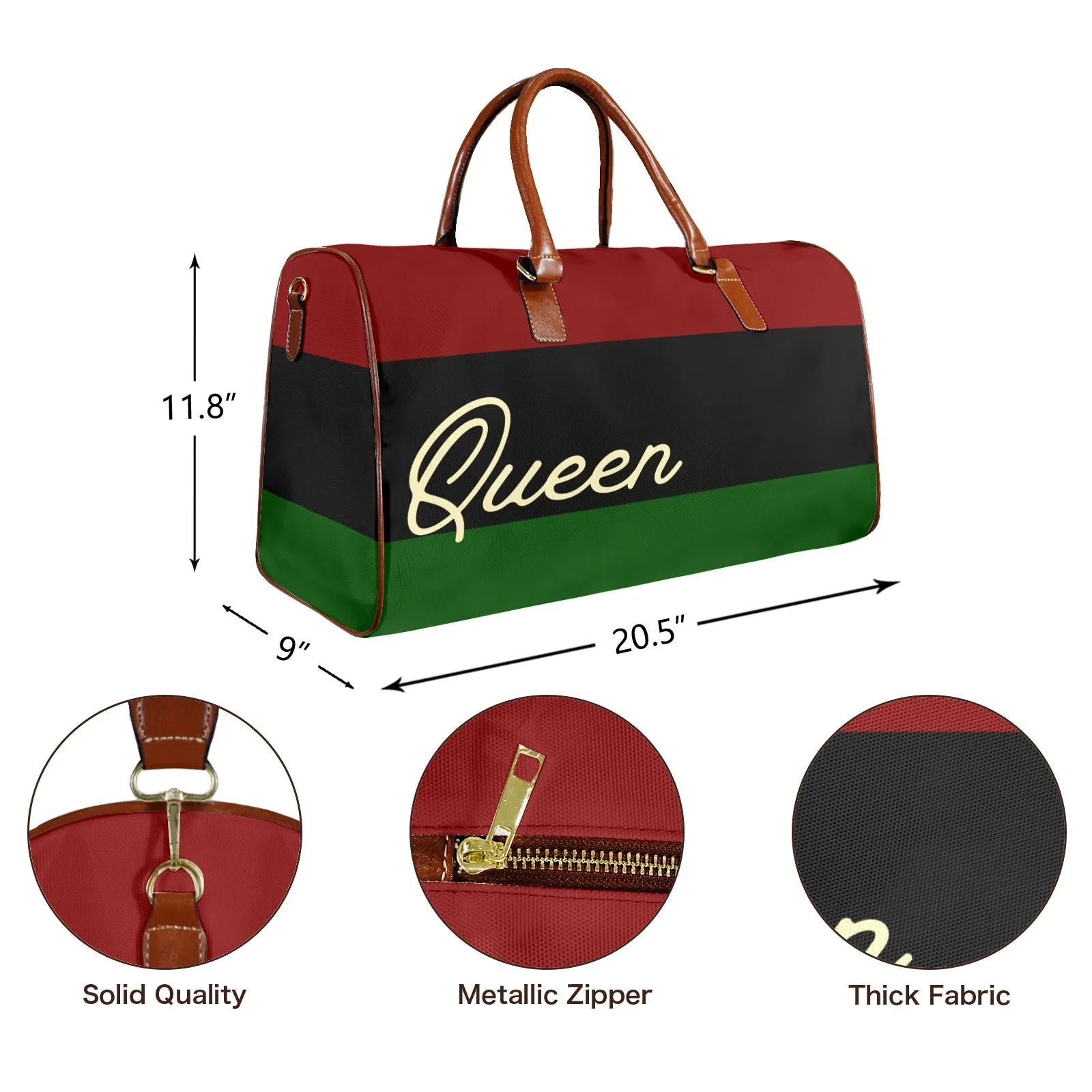 The Queen Edit - Red Black and Green Travel Bag