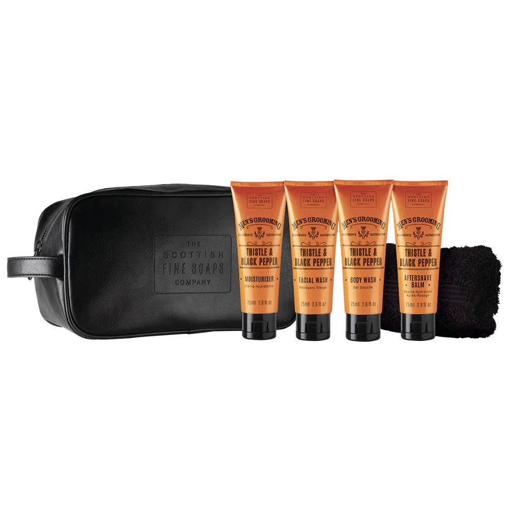 The Scottish Fine Soaps Company Men’s Grooming Travel Bag 4 x 75ml