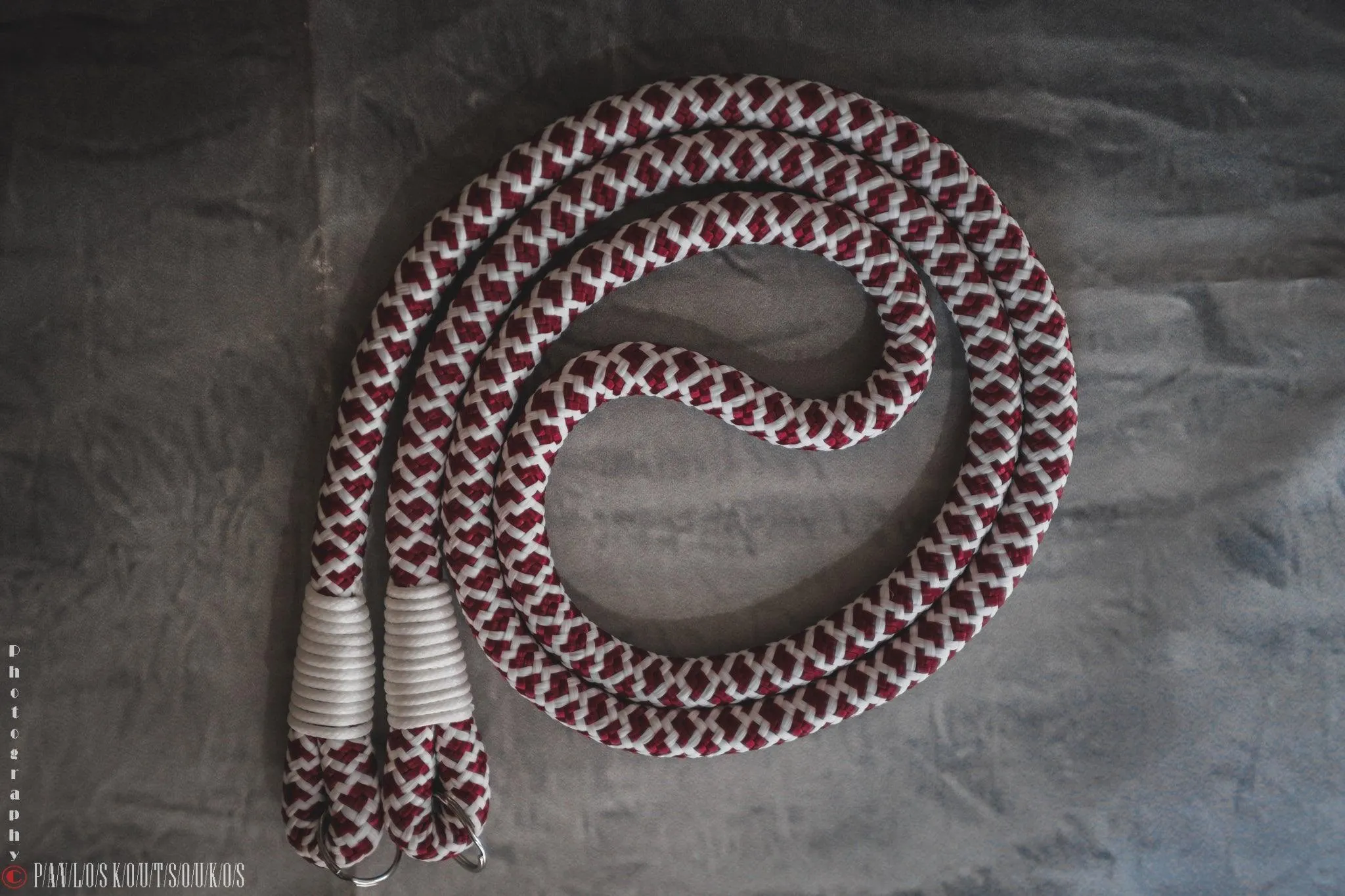 Tiled White/Burgundy Camera Strap