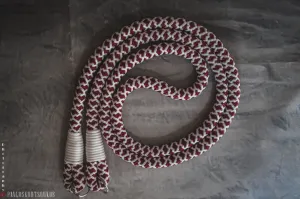 Tiled White/Burgundy Camera Strap