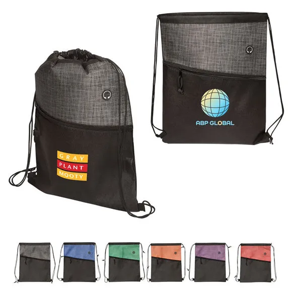 Tonal Heathered Non Woven Drawstring Backpack