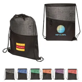 Tonal Heathered Non Woven Drawstring Backpack