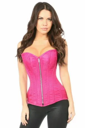 Top Drawer Fuchsia Brocade Steel Boned Corset