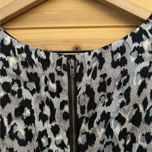 Tracy Reese Size 2 Silk Blend Animal Leopard Print Puffy Elbow Sleeve Dress