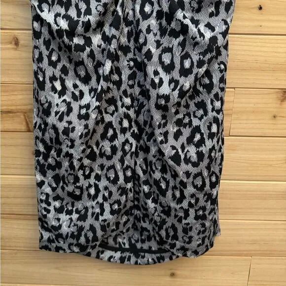 Tracy Reese Size 2 Silk Blend Animal Leopard Print Puffy Elbow Sleeve Dress