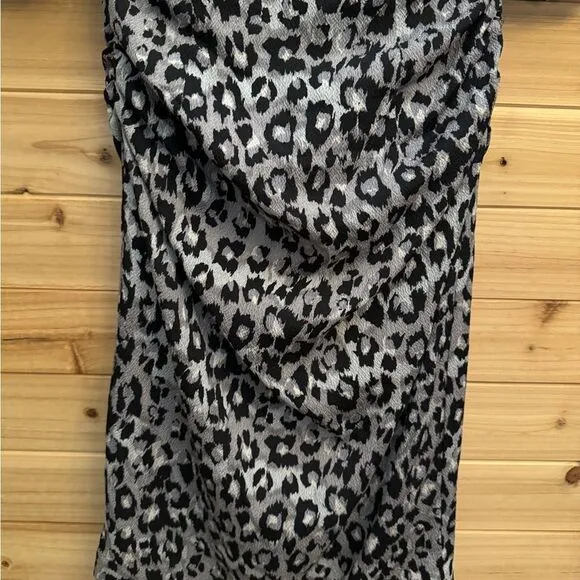 Tracy Reese Size 2 Silk Blend Animal Leopard Print Puffy Elbow Sleeve Dress