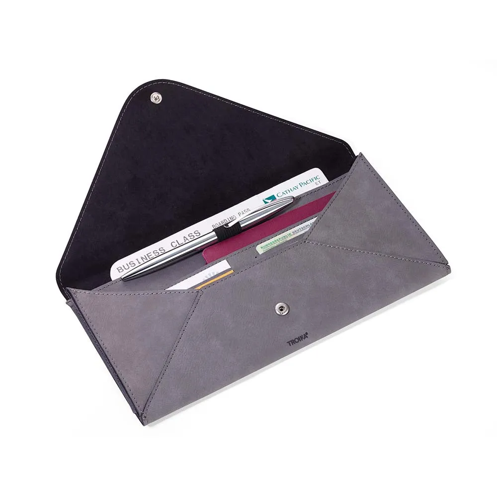 TROIKA Organiser Case for Travel Documents EXPLORE - Grey