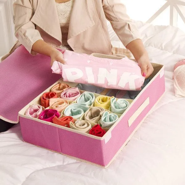 Underwear Socks Storage Container Non-wovens Closet Divider Box Two-in-one Storage Box
