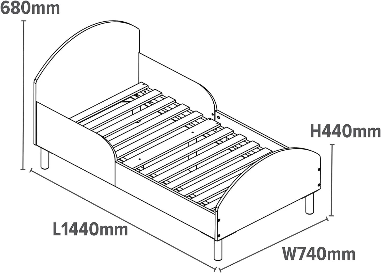 Unicorn Children's Bed with Side Protectors | Toddler Bed | 18m - 5 Years