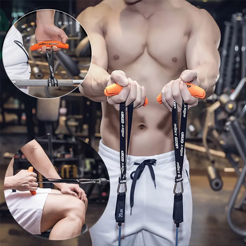 Unisex Fitness Pull-up Training Handle Grip Lifting  Tension Resistance Bands