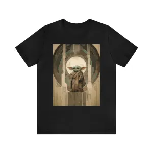 Unisex Jersey Short Sleeve Tee - Baby Yoda Grogu Art Deco style by Frank Lloyd Wright