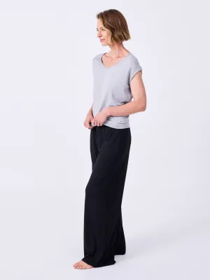 V Neck Modal Tee - Melange Grey