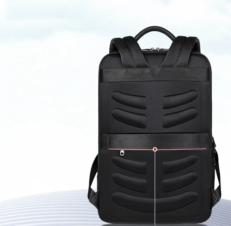 Vanguard Travel Bag: Men's Genuine Leather USB Charging Waterproof Bag