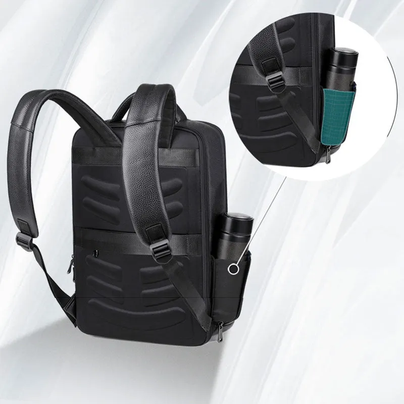 Vanguard Travel Bag: Men's Genuine Leather USB Charging Waterproof Bag