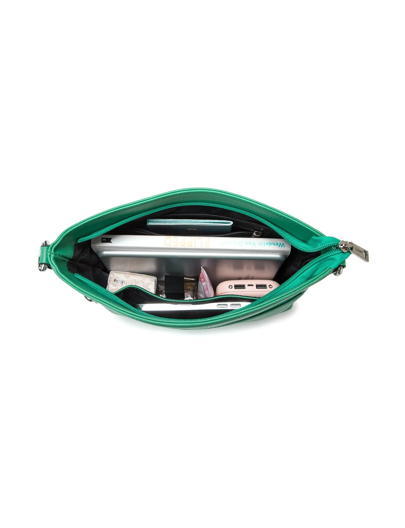 VICKY LEATHER XBODY BAG-  E1-0807A-GRN- SALE
