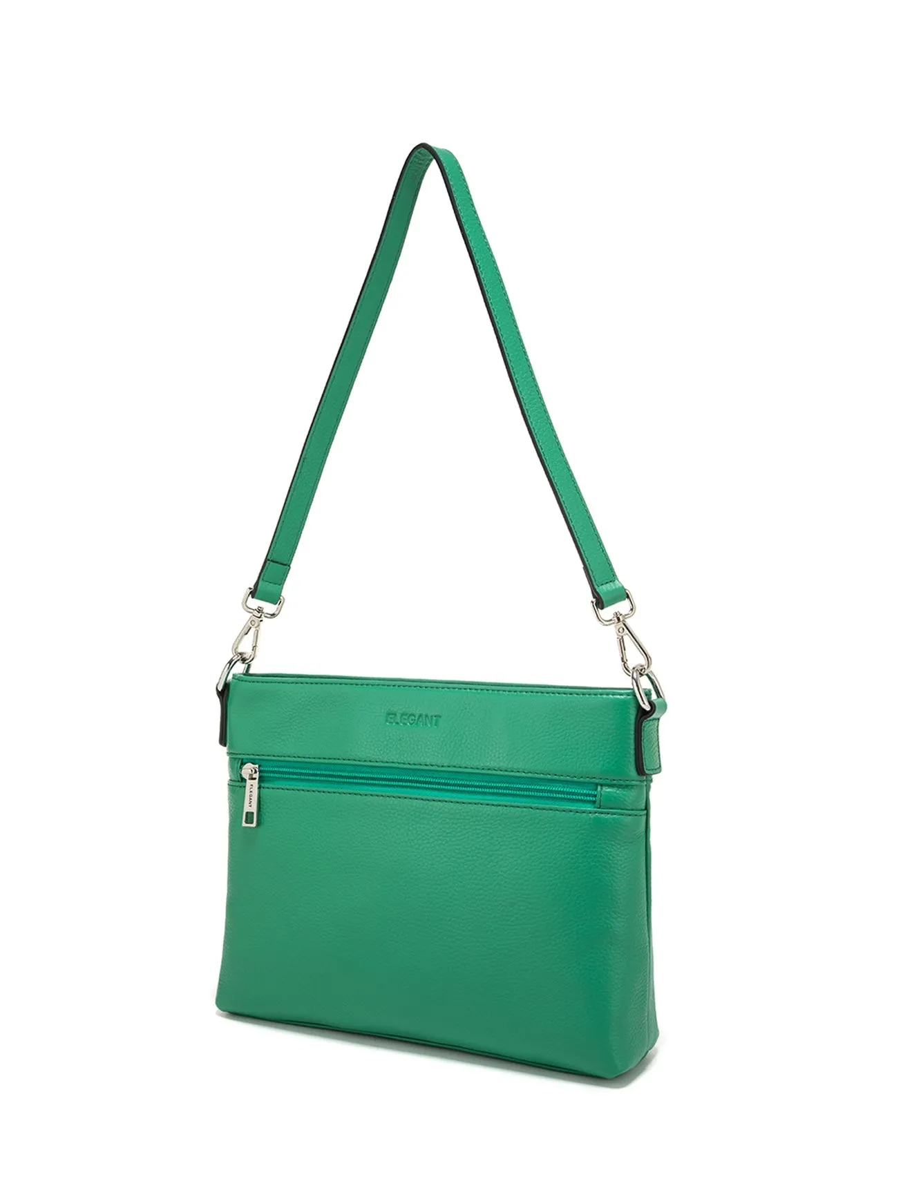 VICKY LEATHER XBODY BAG-  E1-0807A-GRN- SALE