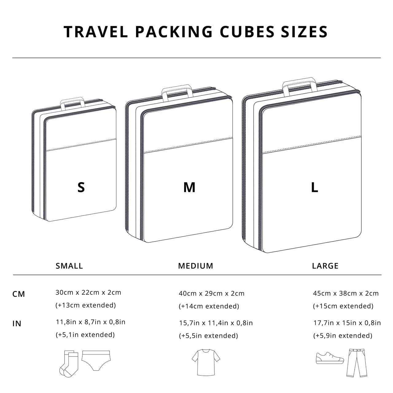 VOITED Travel Packing Cubes - Mountain Spring/Blue Steel