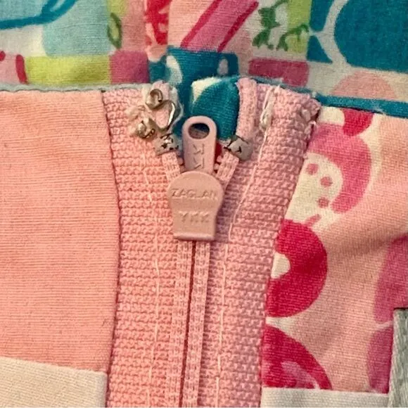 Vtg Y2K Lilly Pulitzer White Label Patchwork Print Skirt sz 4