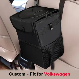 Waterproof Car Trash Can with Lid and Storage Pockets, Custom-Fit For Car, 100% Leak-Proof Car Organizer, Waterproof Car Garbage Can, Multipurpose Trash Bin for Car WAMY234