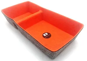Welaxy Felt Drawer Organizer 2 Divider Storage bin (Orange)