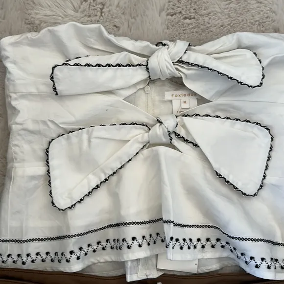 white tube top and shorts set