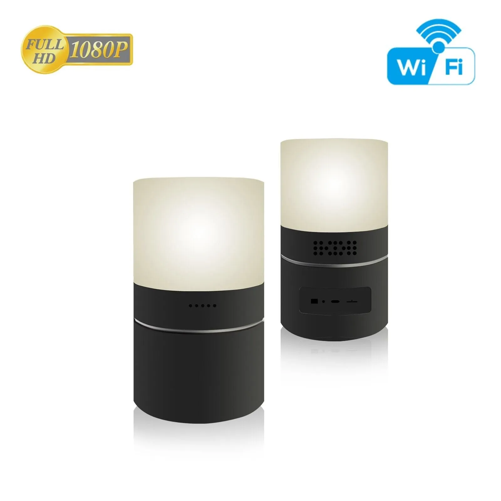 Wireless Wi-Fi Security Camera in Mood Lamp 1080p Video Recorder Motion Detection Push Alert