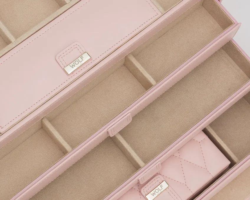 WOLF Caroline Large Jewelry Case - Rose Quartz