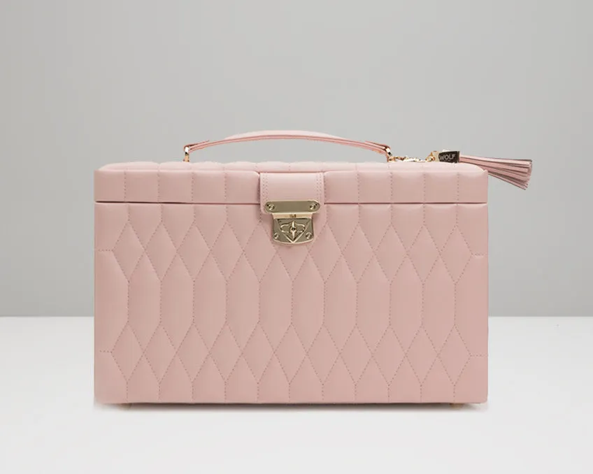 WOLF Caroline Large Jewelry Case - Rose Quartz