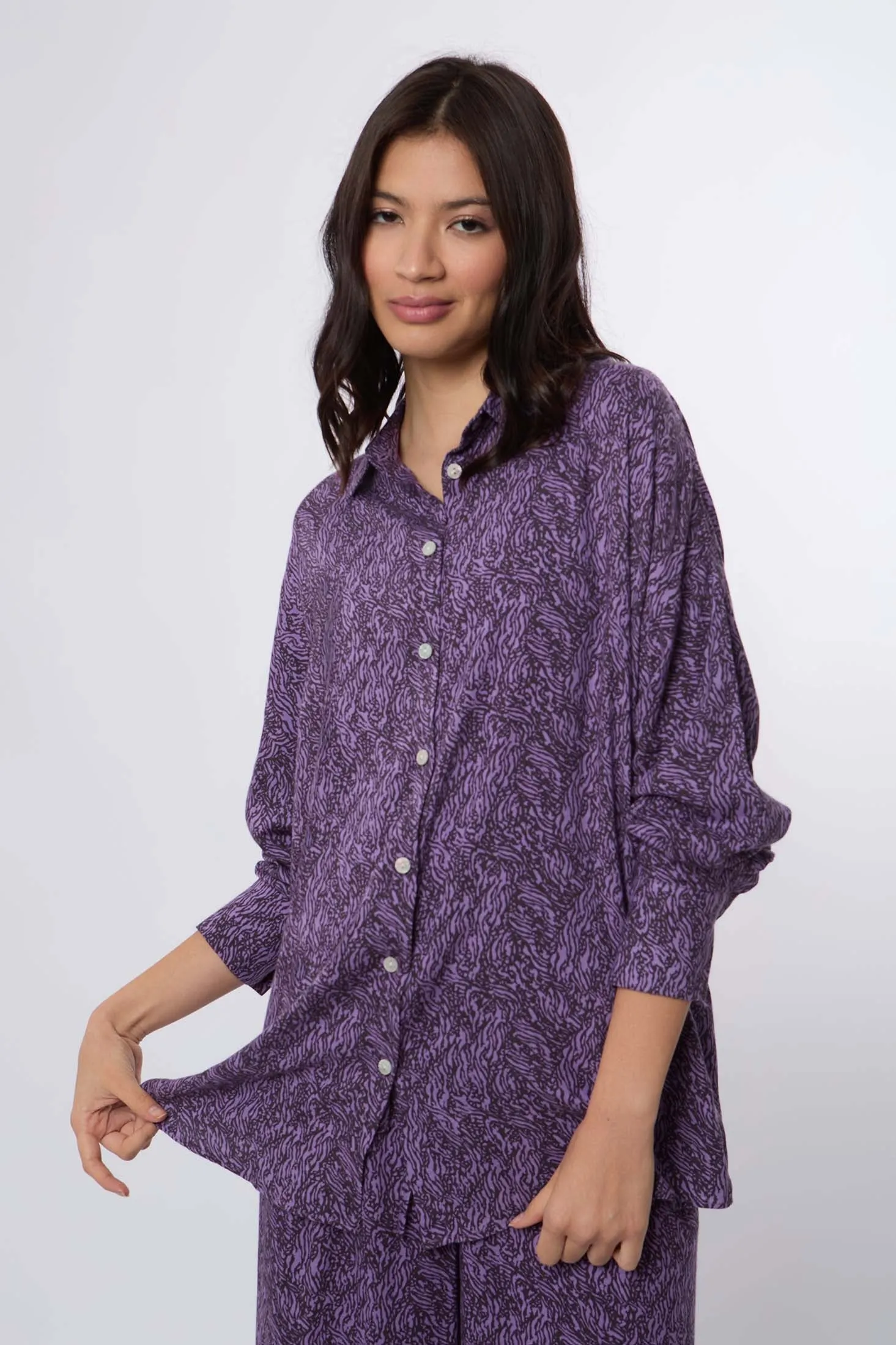 Women Blouse Long Sleeve Printed Oversize Multicolor