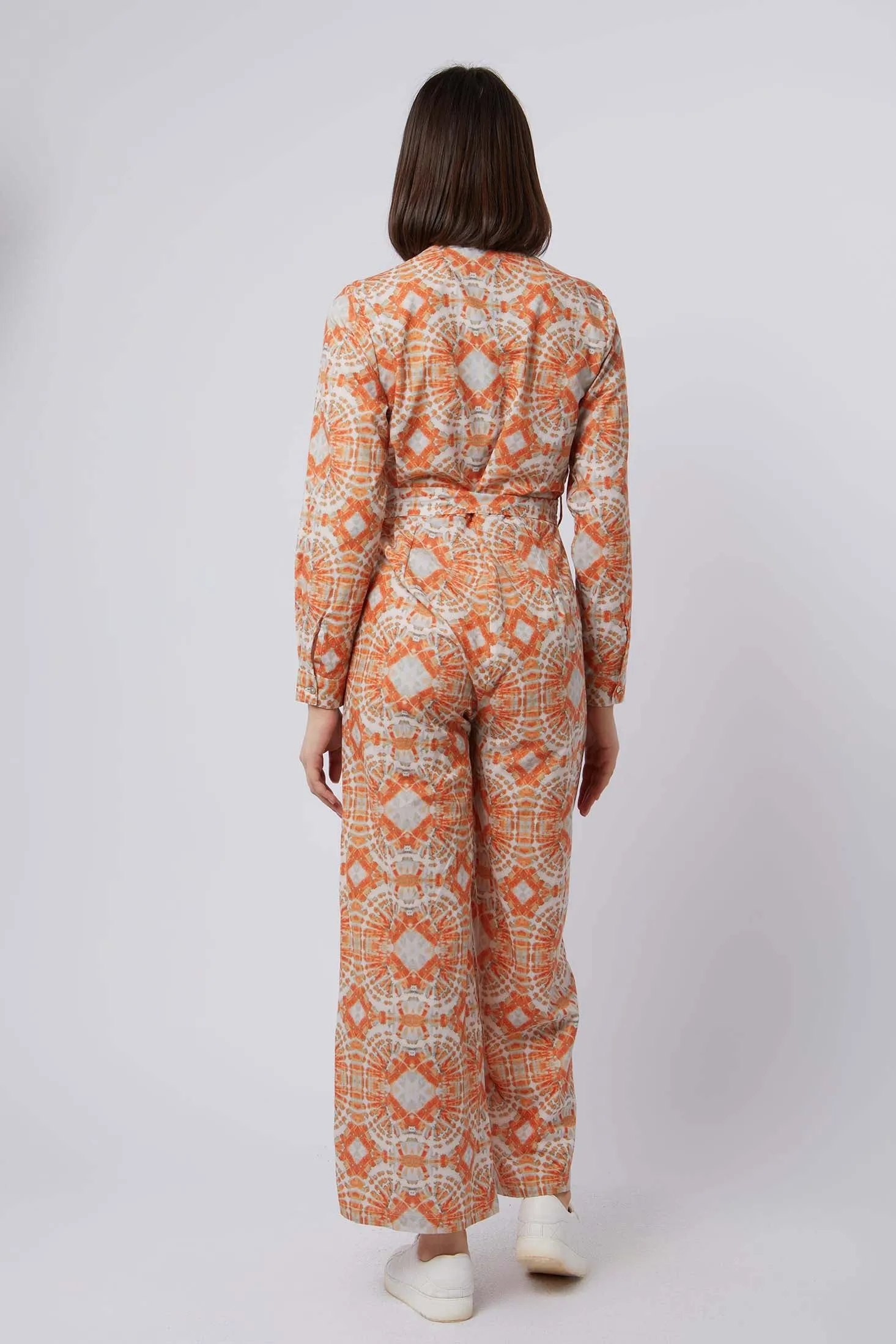 Women Jumpsuit Printed  Short Sleeves Multicolor