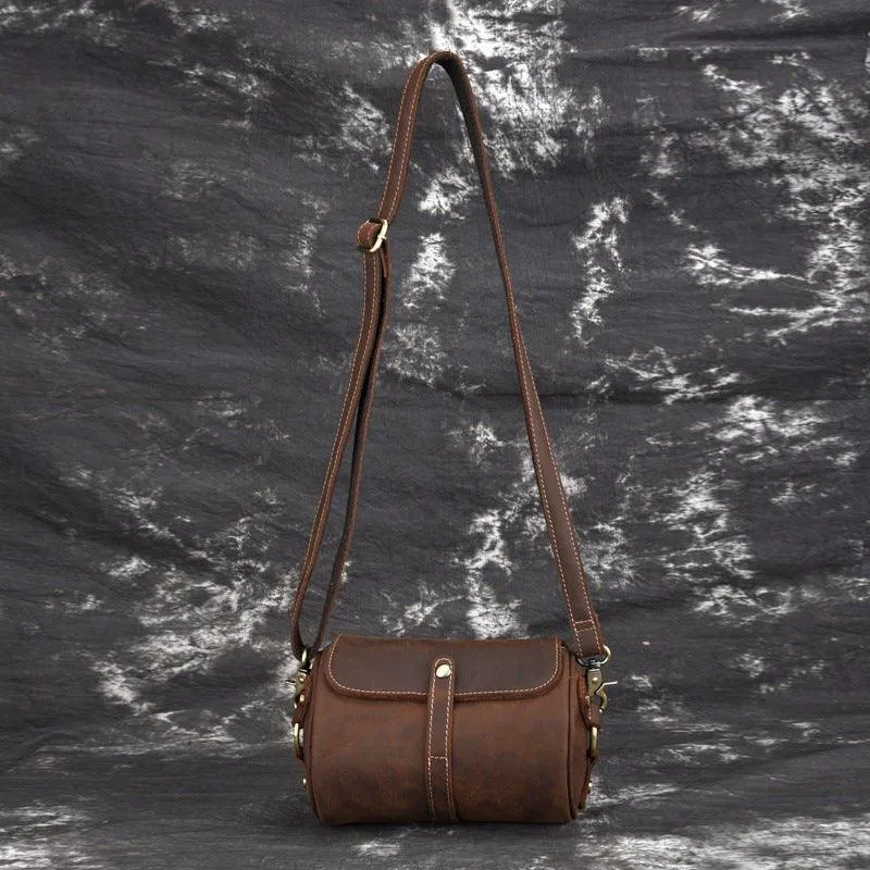 Woosir Retro Cylindrical Small Shoulder Bag Men Women