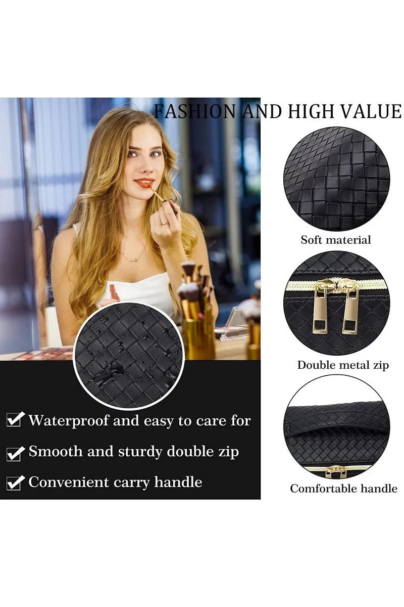 WOVEN COSMETIC TRAVEL BAG - 3 COLORS