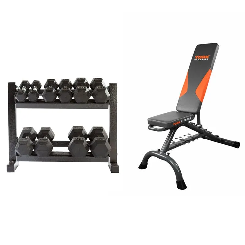 York Barbell | Starter Bench and Dumbbell Set
