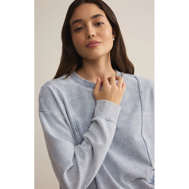 Z Supply LAX Knit Denim Sweatshirt