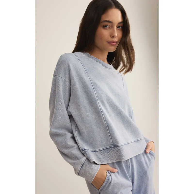 Z Supply LAX Knit Denim Sweatshirt