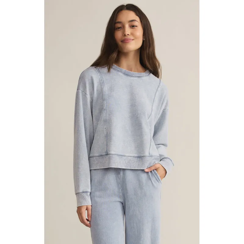 Z Supply LAX Knit Denim Sweatshirt