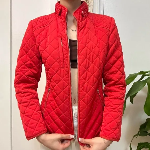 Zara Quilted Red Puffer-Styled Jacket 💋