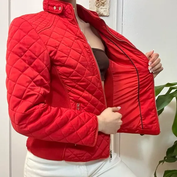Zara Quilted Red Puffer-Styled Jacket 💋