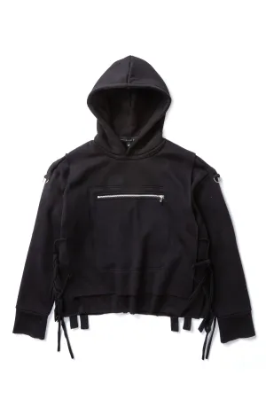 ZIPPERED MULTILAYER HOODIE